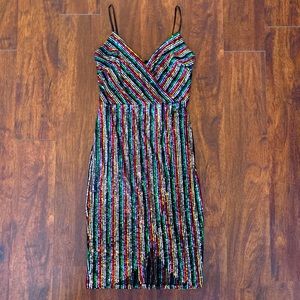 ✨Betsey Johnson Multicolored-Sequin Wrap Dress✨